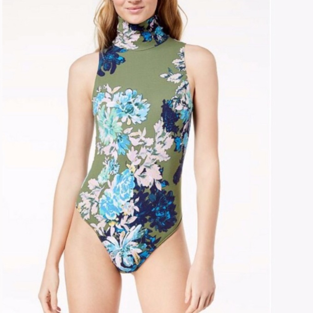 Pixie Mock neck thong bodysuit